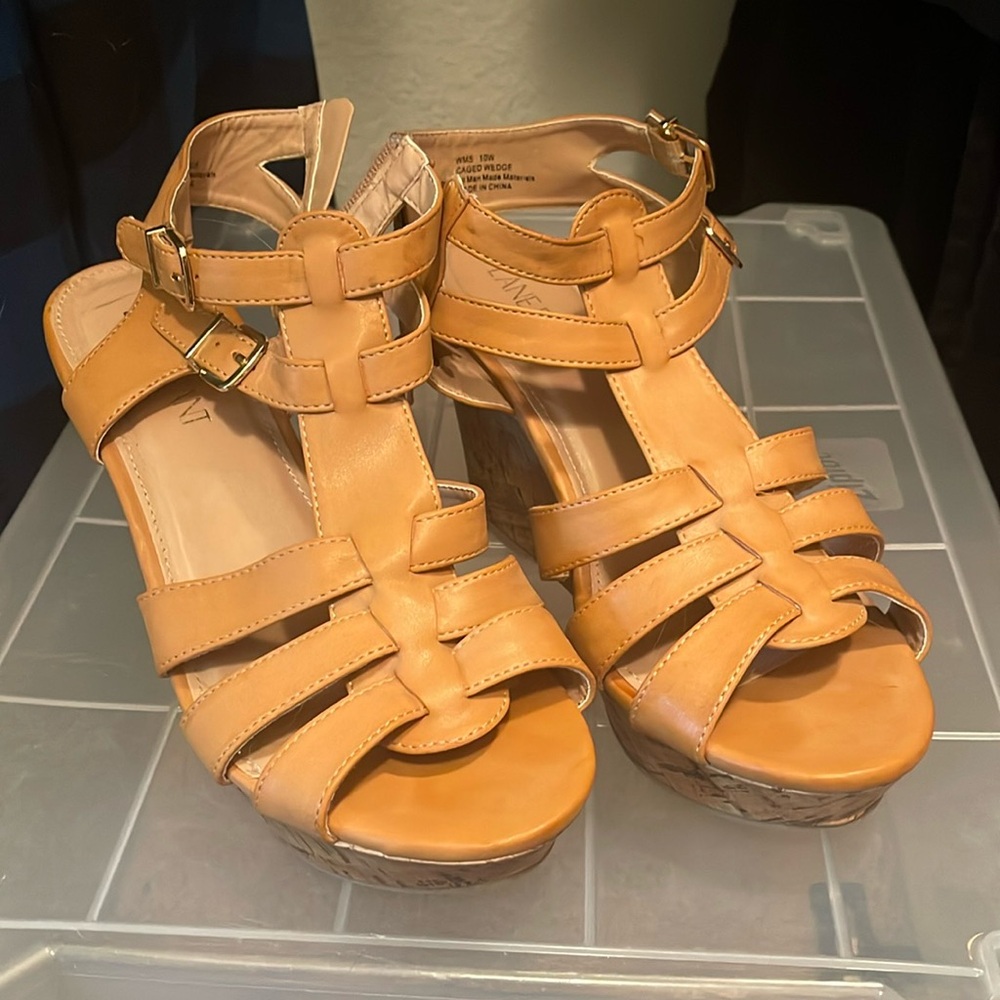Lane Bryant cork wedge sandals